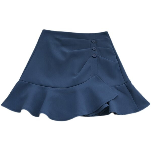 Kõrge vöökoha ja lokkidega kevadine naiste seelik