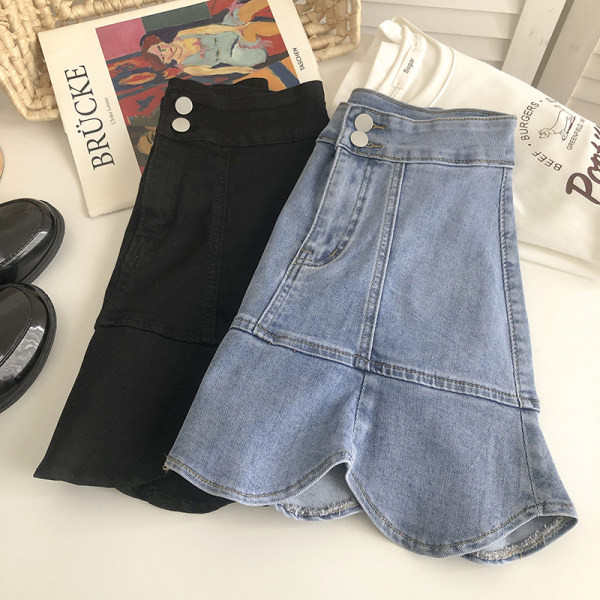 Naiste kõrge vöökohaga teksaseelik