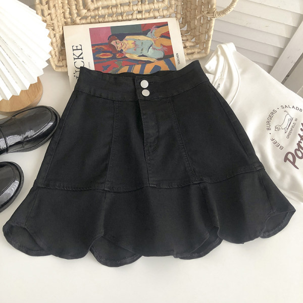 Naiste kõrge vöökohaga teksaseelik