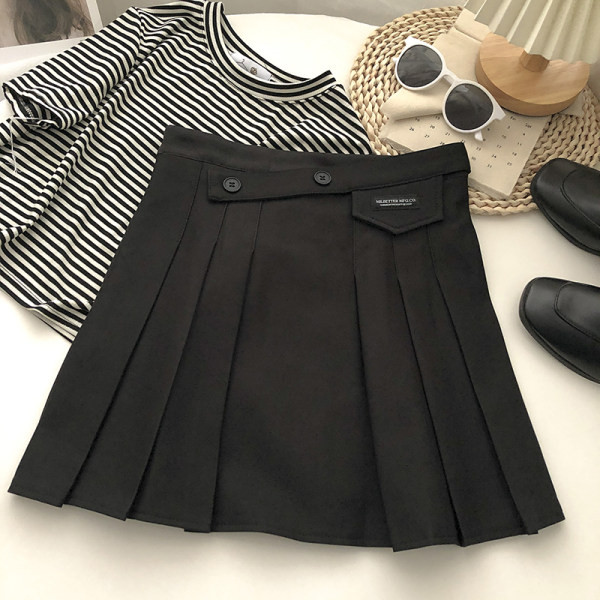 Plisseeritud lühike nööpidega seelik