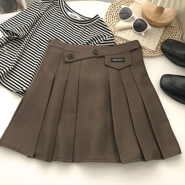 Plisseeritud lühike nööpidega seelik