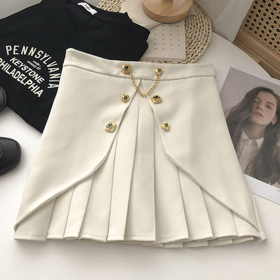 Πλισέ γυναικεία φούστα με μεταλλική διακόσμηση