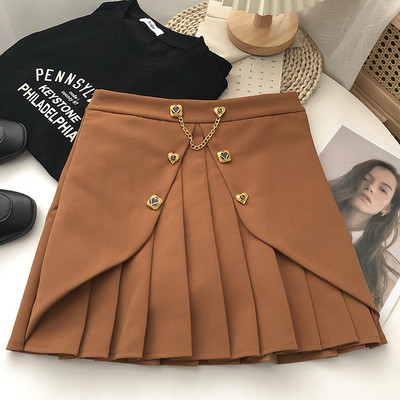 Πλισέ γυναικεία φούστα με μεταλλική διακόσμηση