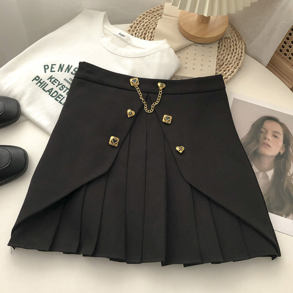 Πλισέ γυναικεία φούστα με μεταλλική διακόσμηση