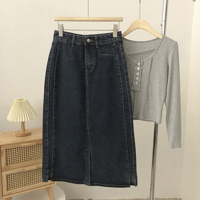 Naiste teksaseelik nööbiga