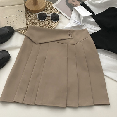 Naiste plisseeritud seelik asümmeetrilise kinnitusega