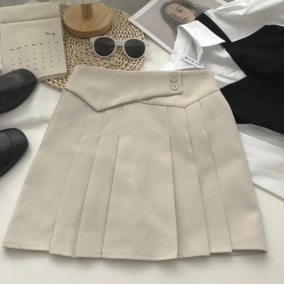 Naiste plisseeritud seelik asümmeetrilise kinnitusega