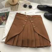 Moodne naiste plisseeritud seelik metallketiga