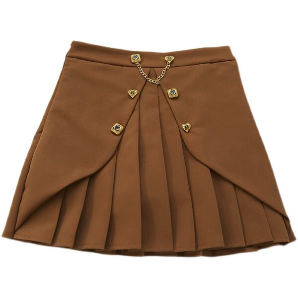 Moodne naiste plisseeritud seelik metallketiga