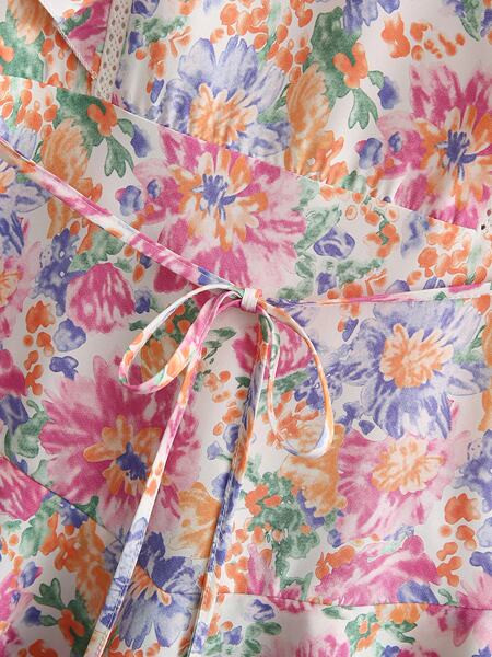 Rochie de dama cu model floral si cravate