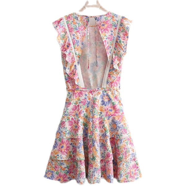 Rochie de dama cu model floral si cravate