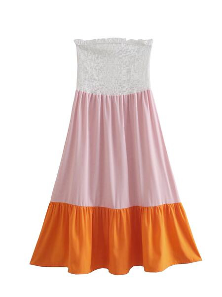 Suvise lõikega elastse osaga kleit