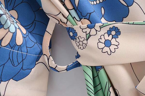 Naiste värviline kleit nööpide ja klassikalise kraega