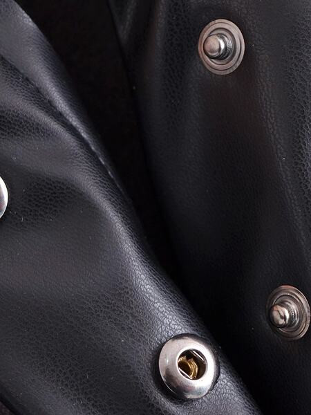 Rochie scurtă de damă din piele artificială de culoare neagră