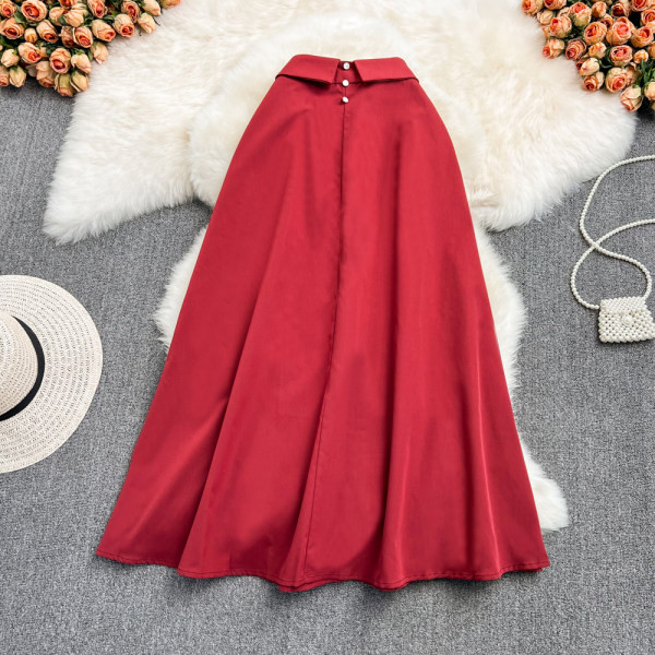 Naiste lõikega pikk seelik kõrge vöökohaga