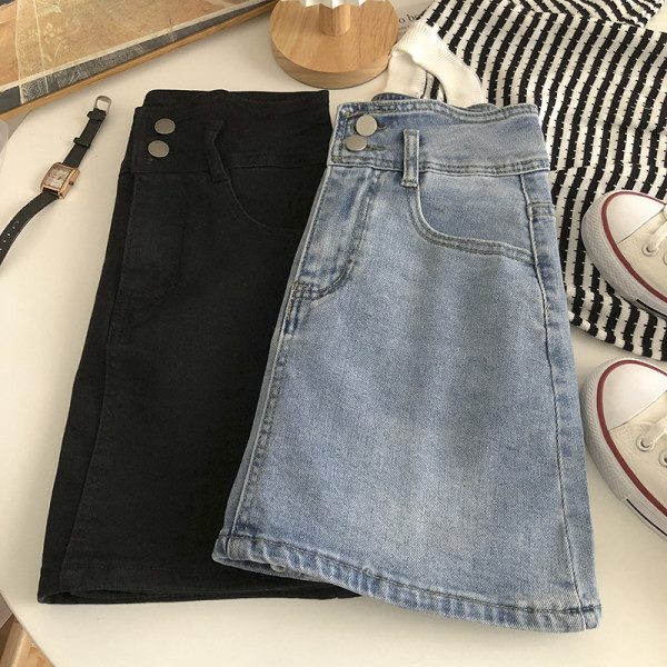 Kahes värvitoonis kõrge vöökohaga lühike naiste seelik