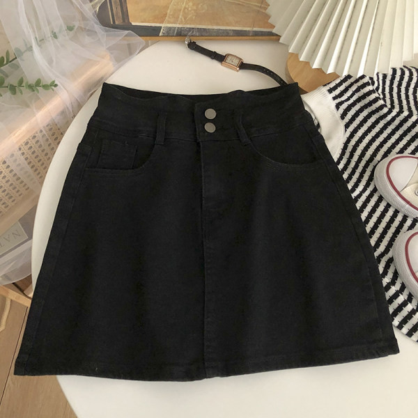 Kahes värvitoonis kõrge vöökohaga lühike naiste seelik