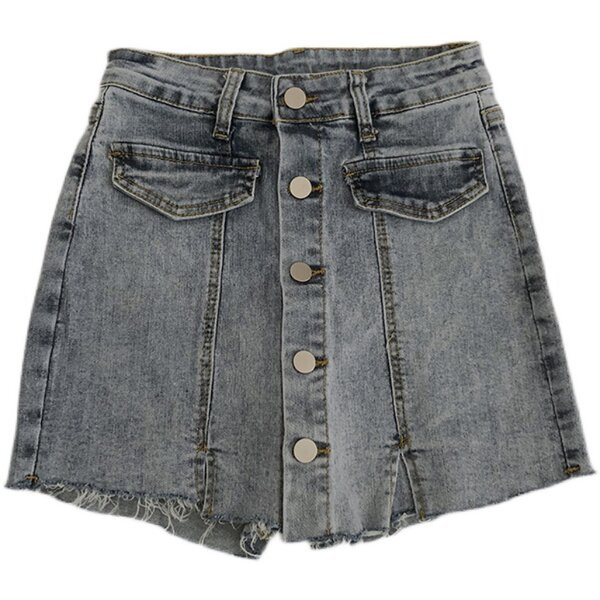 Naiste nööpide ja rebenenud motiividega teksaseelik