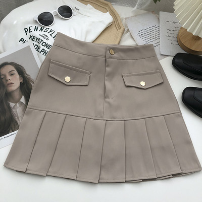 Lühike kolme värvi nööpidega seelik