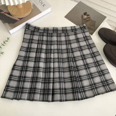Naiste ruuduline seelik kõrge vöökohaga mitut värvi