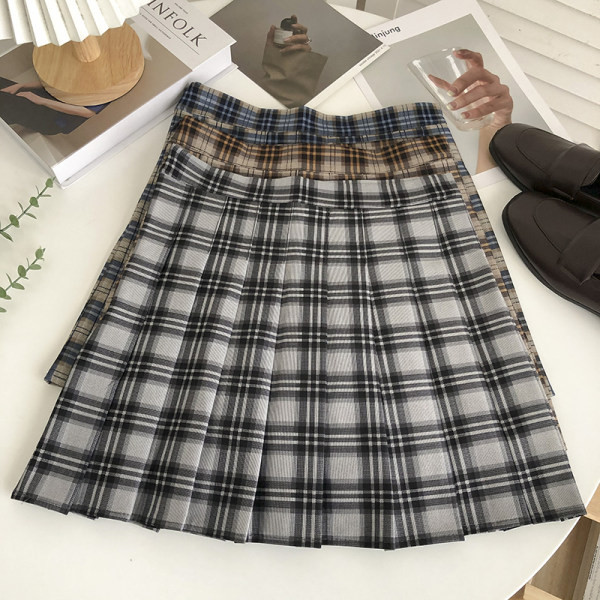 Naiste ruuduline seelik kõrge vöökohaga mitut värvi