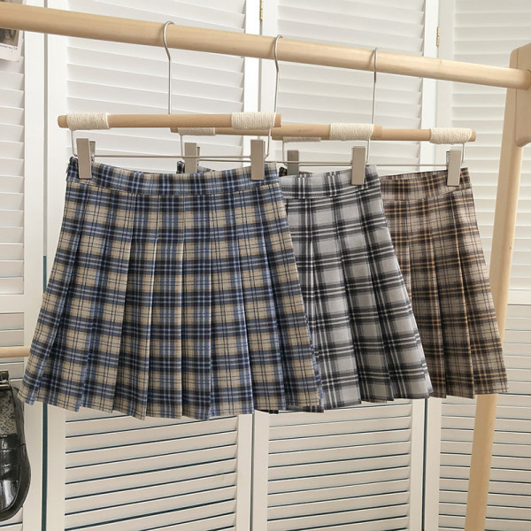 Naiste ruuduline seelik kõrge vöökohaga mitut värvi