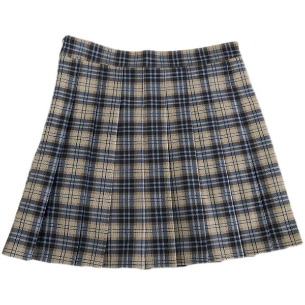 Naiste ruuduline seelik kõrge vöökohaga mitut värvi