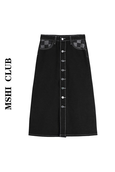 Pikk naiste teksaseelik nööpidega