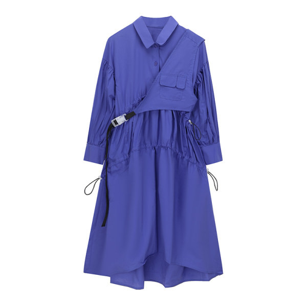 Rochie de dama moderna model asimetric in albastru