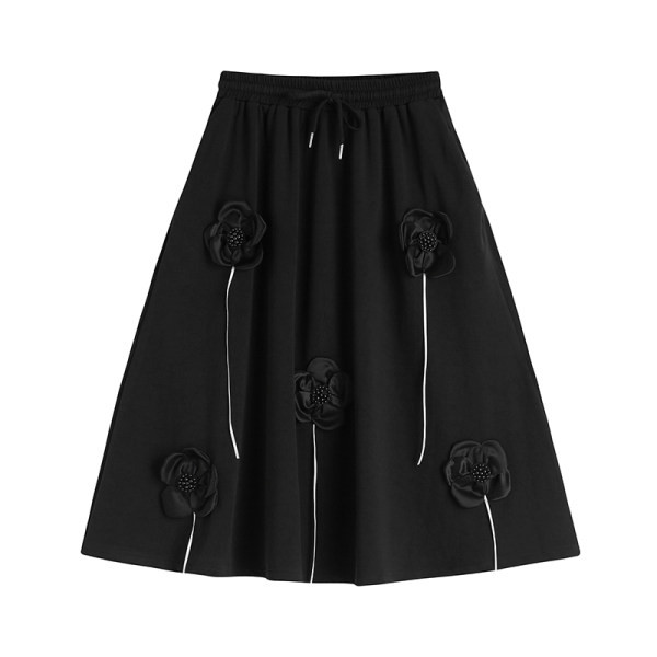 Fusta retro dama cu flori 3D