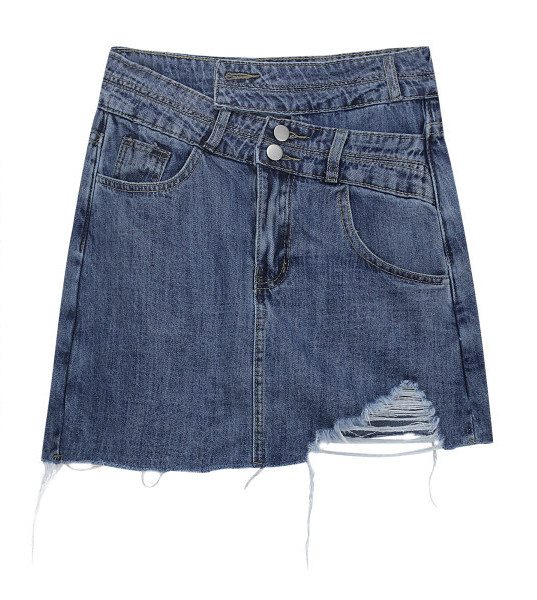 Lühike moodne rebenenud motiividega naiste teksaseelik