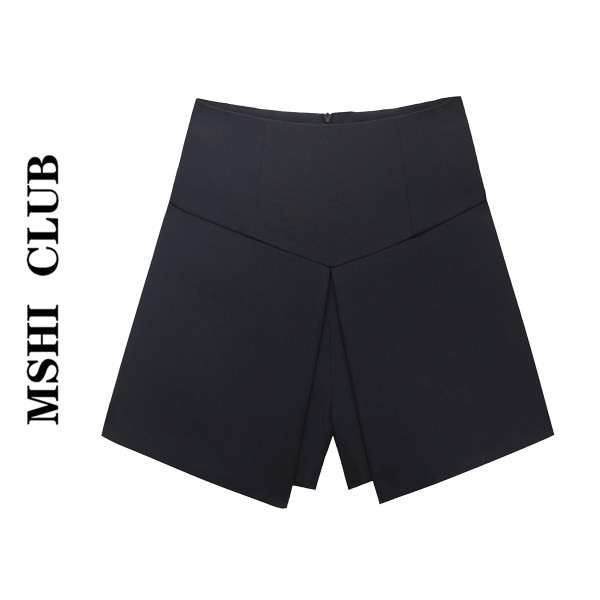 Lühike kõrge vöökohaga asümmeetriline seelik