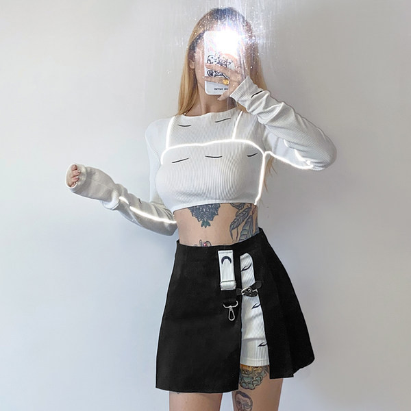 Naiste kõrge vöökoha ja pandlaga seelikupüksid