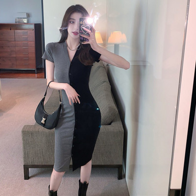 Lühikeste varrukatega pikk naiste kleit kehale