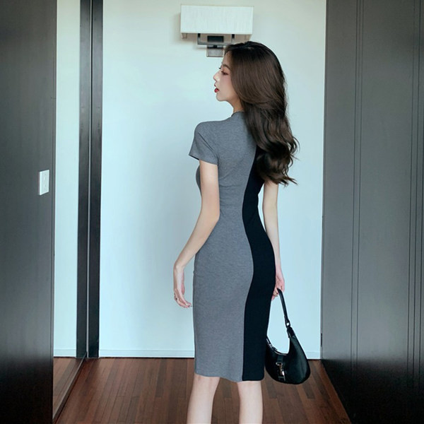 Lühikeste varrukatega pikk naiste kleit kehale