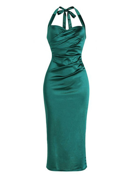 Liibuv satiinist rihmadega suvekleit