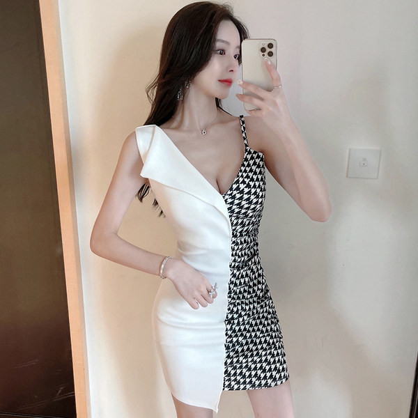 Naiste moodne liibuv kleit õhukeste rihmadega