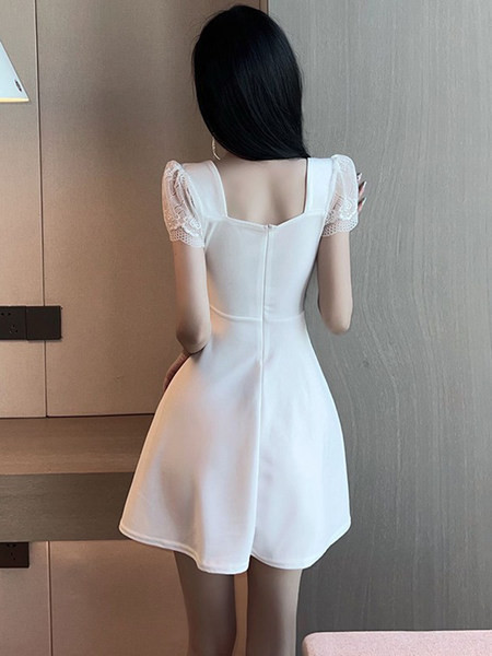 Rochie de dama cu decolteu spitz - doua culori