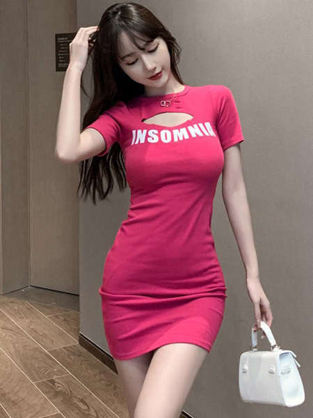 Vabaaja naiste kleit aplikatsiooni ja lühikeste varrukatega