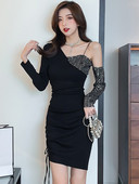 Musta palja õlaga naiste vabaajakleit