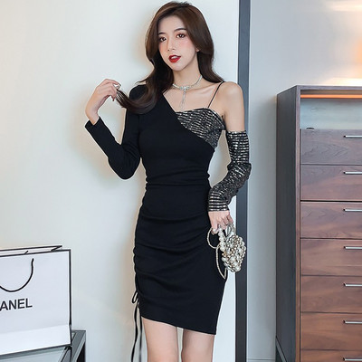 Musta palja õlaga naiste vabaajakleit