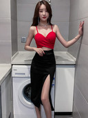 Naiste pikk lõhikuga kleit