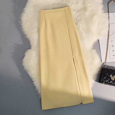 Uus mudel lõhiku ja kõrge vöökohaga naiste seelik