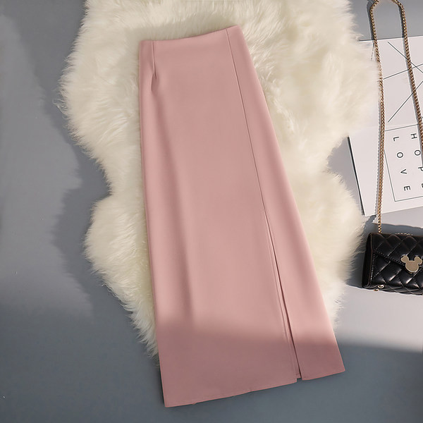 Uus mudel lõhiku ja kõrge vöökohaga naiste seelik