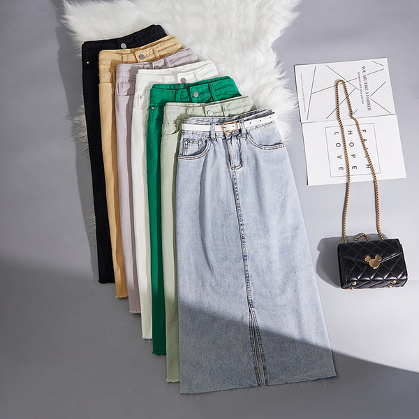 Naiste pikk seelik kõrge vöö ja vööga