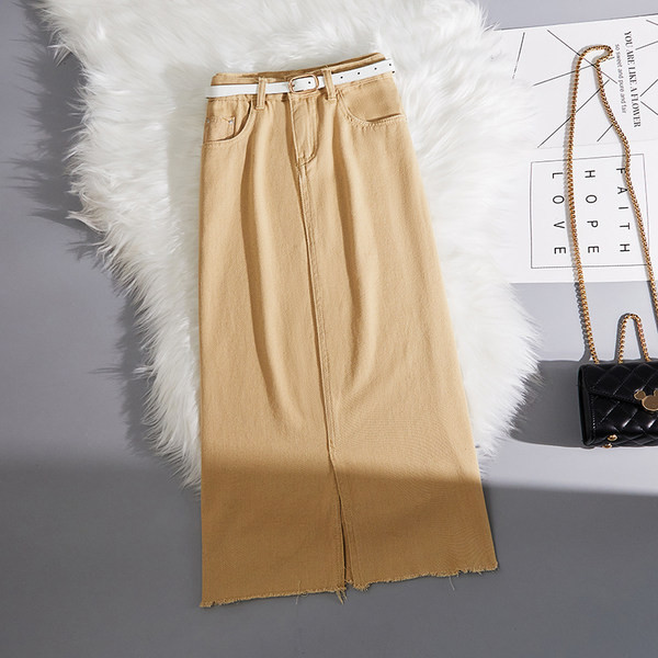 Naiste pikk seelik kõrge vöö ja vööga