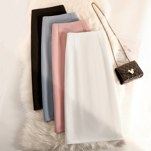 Sirge mudeli naiste pikk seelik kõrge vöökohaga