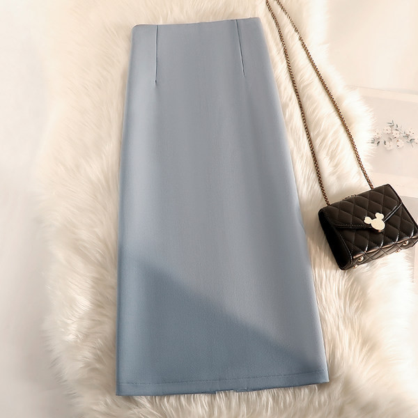 Sirge mudeli naiste pikk seelik kõrge vöökohaga