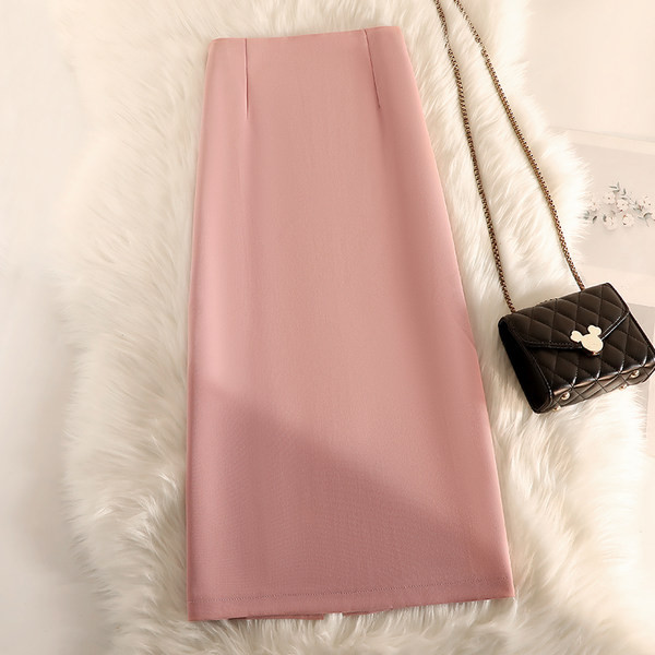 Sirge mudeli naiste pikk seelik kõrge vöökohaga