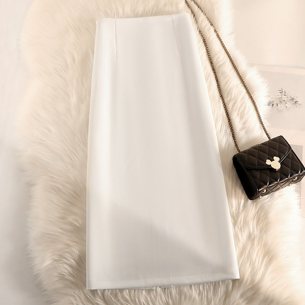 Sirge mudeli naiste pikk seelik kõrge vöökohaga